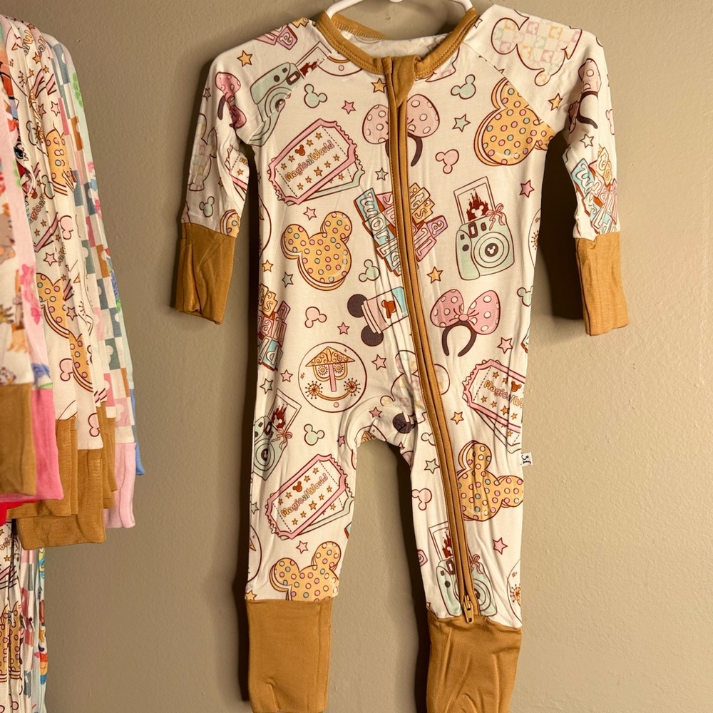 BAMBOO Kids One Piece with Fun Print and Brown Accents